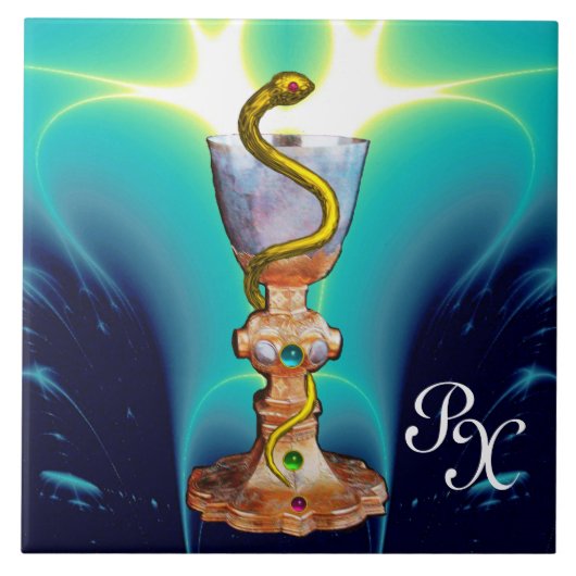 KÖRPER DER HYGEIA MONOGRAM-MEDIZIN, Pharmazie Blau Fliese (Vorderseite)