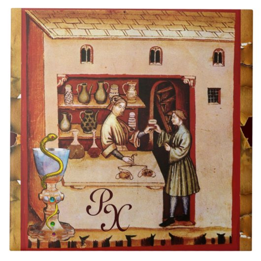 KÖRPER DER HYGEIA MONOGRAM - MEDIZIN, Pharmazie Fliese (Vorderseite)