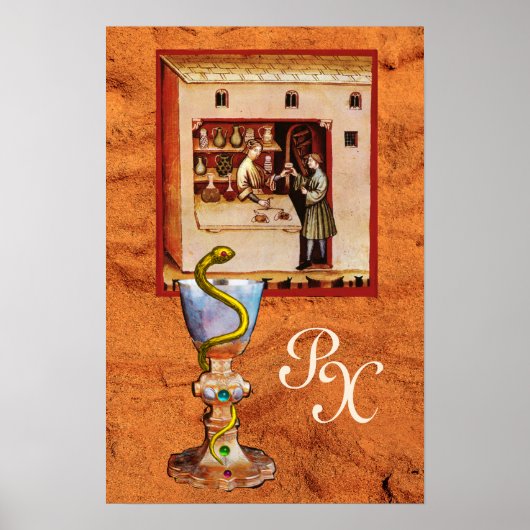 KÖRPER DER HYGEIA-MONOGRAMM-MEDIZIN, ANTIKE Pharma Poster (Vorne)