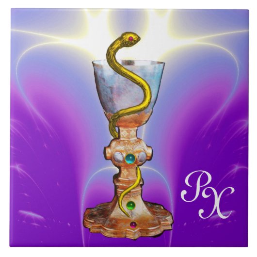 KÖRPER DER HYGEIA-MONOGRAMM-MEDIZIN, Lila Pharmazi Fliese (Vorderseite)