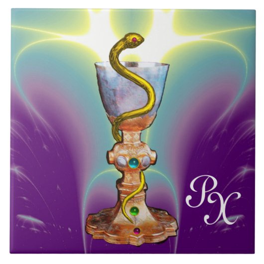 KÖRPER DER HYGEIA-MONOGRAMM-MEDIZIN, Lila Pharmazi Fliese (Vorderseite)