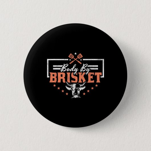 Körper Durch Brisket Bbq Lustige Kuh Button (Vorderseite)