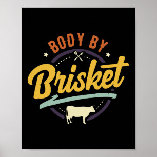 Körper Durch Brisket Byckyard Grillfest Bbq-Grill  Poster
