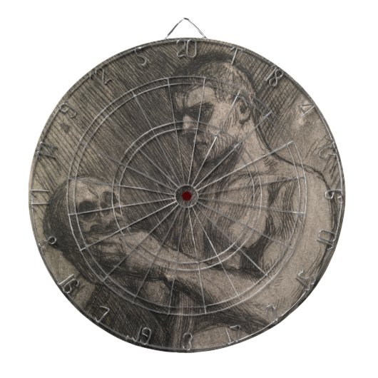 Körper eines Mannes, der einen Schädel hält (von A Dartscheibe (vorne)