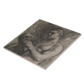 Körper eines Mannes, der einen Schädel hält (von A Fliese (Seite)