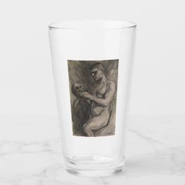 Körper eines Mannes, der einen Schädel hält (von A Glas