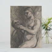 Körper eines Mannes, der einen Schädel hält (von A Karte (Stehend Vorderseite)