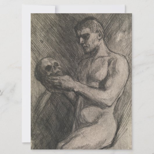 Körper eines Mannes, der einen Schädel hält (von A Karte (Vorderseite)