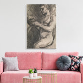 Körper eines Mannes, der einen Schädel hält (von A Leinwanddruck (Insitu (Wohnzimmer))