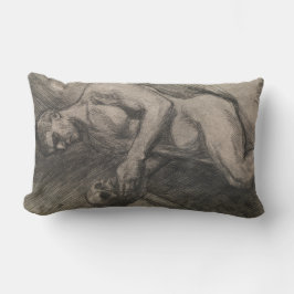 Körper eines Mannes, der einen Schädel hält (von A Lendenkissen