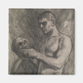 Körper eines Mannes, der einen Schädel hält (von A Magnet