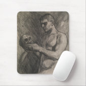 Körper eines Mannes, der einen Schädel hält (von A Mousepad (Mit Mouse)