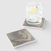 Körper eines Mannes, der einen Schädel hält (von A Steinuntersetzer (Seitenansicht)