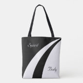 Körper und Geist auf Abstrakten Schwarz-Weiß-Waves Tasche (Rückseite)