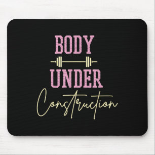 Körper unter Konstruktion Lustiger Motivations-Wor Mousepad