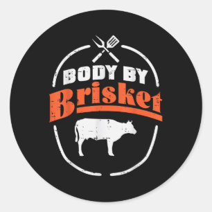 Körper von Brisket Funny Grillen Barbecue Grill Mä Runder Aufkleber