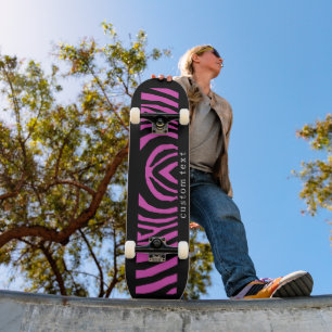 KÖRPER-WARNPINK UND SCHWARZER TIERDRUCKPATTER SKATEBOARD
