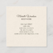 Körperarbeit Massage Lotus Mandala Quadratische Visitenkarte (Rückseite)