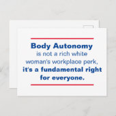 Körperautonomie ist ein Grundrecht Postkarte (Vorne/Hinten)