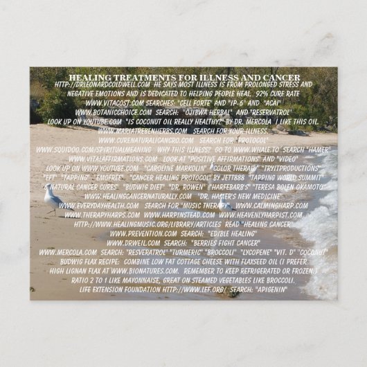 KÖRPERBEHANDLUNGEN FÜR KRANKHEIT UND KREBS POSTKARTE (Vorderseite)