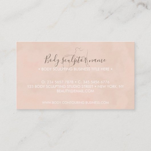 Körperbildhauer - Wellness-Center-Ästhetikerin tan Visitenkarte (Rückseite)