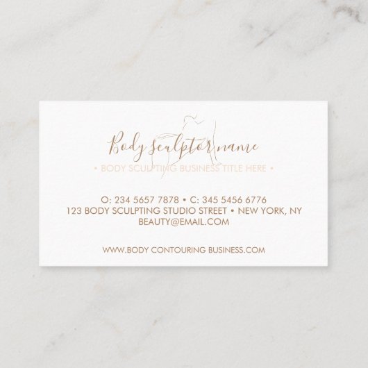 Körperbildhauerei für Wellness-Center Schönheit Visitenkarte (Rückseite)