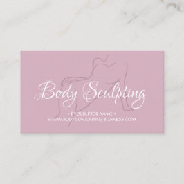 Körperbildhauerin mit rötlich-rosa Wellness-Center Visitenkarte