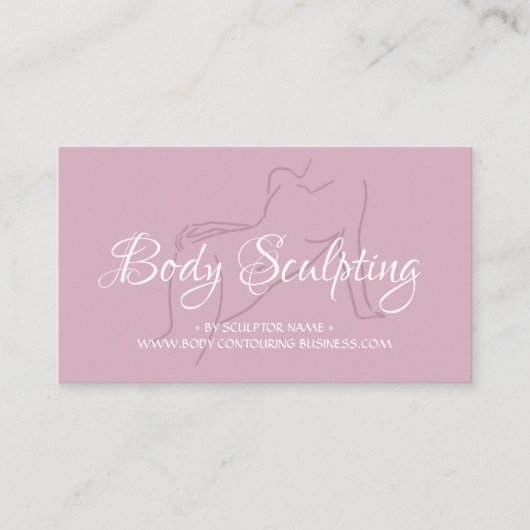 Körperbildhauerin mit rötlich-rosa Wellness-Center Visitenkarte (Vorderseite)