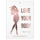 Körperbildhauerkörper, die den Wellness-Center prä Klemmbrett (Rückseite)