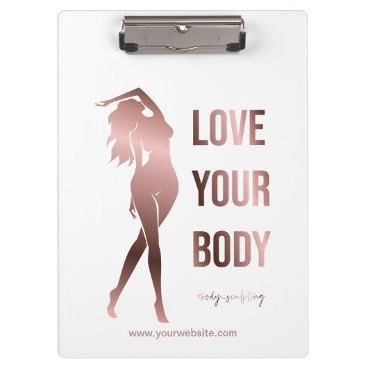 Körperbildhauerkörper, die den Wellness-Center prä Klemmbrett (Vorderseite)