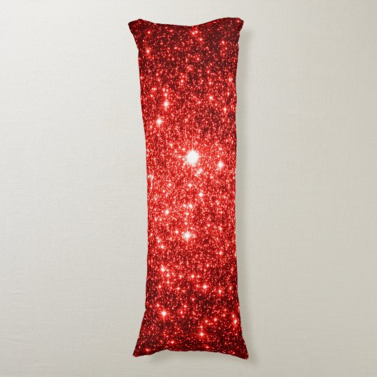Körperkissenrote Sterne Seitenschläferkissen (Vorderseite Vertikal)