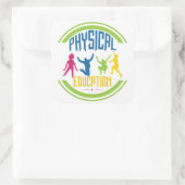 Körperliche Bildung - Kinder spielen Quadratischer Aufkleber (Tasche)