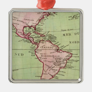 Körperliche Karte des Amerikas Ornament Aus Metall