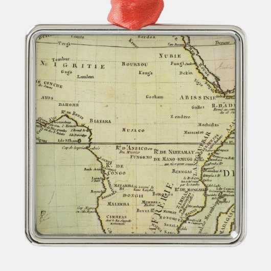 Körperliche Karte von Afrika Silbernes Ornament (Vorne)