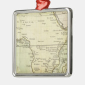 Körperliche Karte von Afrika Silbernes Ornament (Links)