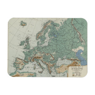 Körperliche Karte von Europa Magnet