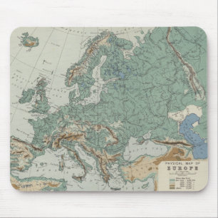 Körperliche Karte von Europa Mousepad