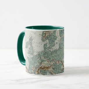 Körperliche Karte von Europa Tasse