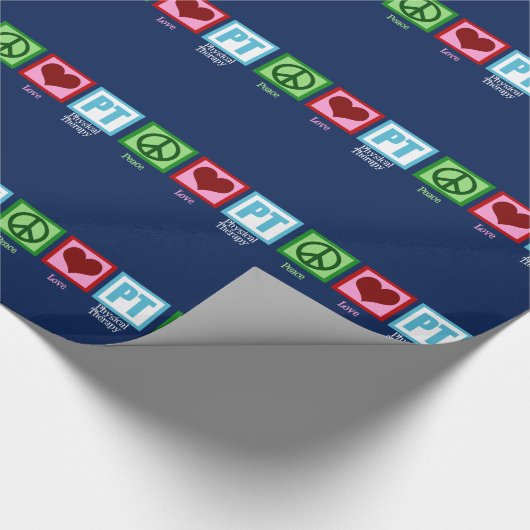 Körperliche Therapie-blaue FriedensLiebe Geschenkpapier (Ecke)