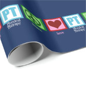 Körperliche Therapie-blaue FriedensLiebe Geschenkpapier (Rolleneckpunkt)