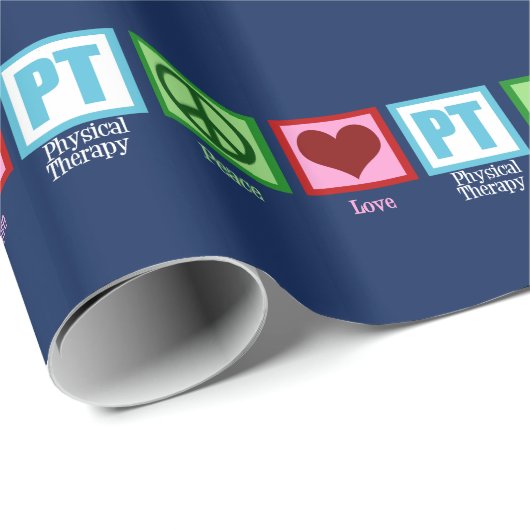 Körperliche Therapie-blaue FriedensLiebe Geschenkpapier (Rolleneckpunkt)