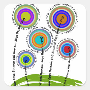 Körperliche Therapie-künstlerische Geschenke Quadratischer Aufkleber