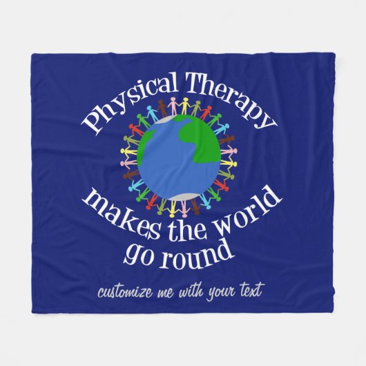 Körperliche Therapie lässt die Welt sich drehen Fleecedecke (Vorderseite (Horizontal))
