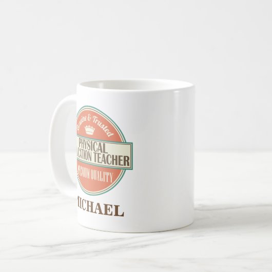 Körperlicher Bildungs-Lehrer-personalisiertes Kaffeetasse (Vorderseite Links)