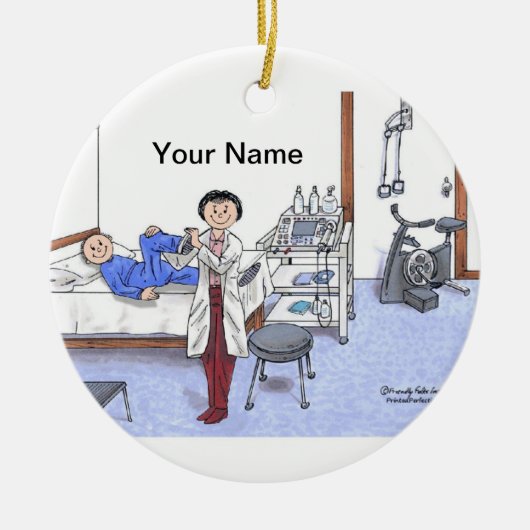 Körperlicher Therapeut - Frau Keramik Ornament (Vorne)