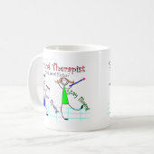 Körperlicher Therapeut-Stock-Leute "behalten das Kaffeetasse (Vorderseite Links)