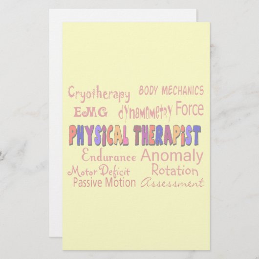 Körperlicher Therapeut-Terminologie stationär Briefpapier (Vorne/Hinten)