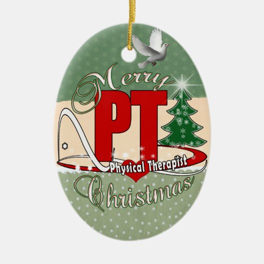 Körperlicher Therapeut WEIHNACHTSpints Keramikornament (Vorne)