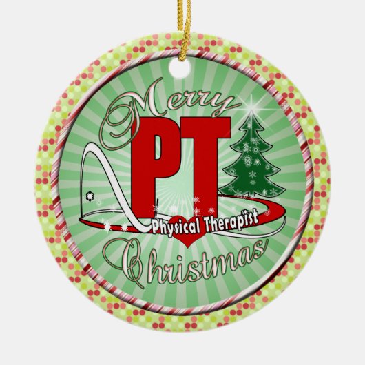 Körperlicher Therapeut WEIHNACHTSpints Keramikornament (Vorne)