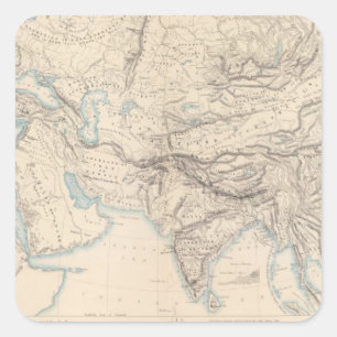 Körperliches Europa u. Asien Quadratischer Aufkleber